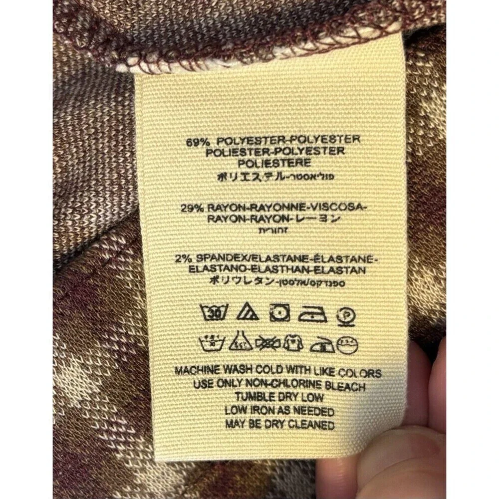 FREE PEOPLE Brown Motif Checkered Pants Women 2 Straight Slim Leg High Rise Soft